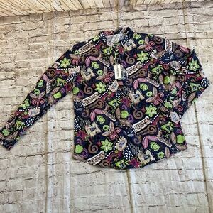NWT COOFANDY man’s long sleeve multiple colors print Cotton shirt, size S